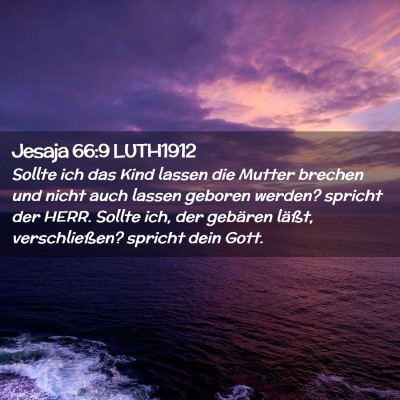 Picture 02 - Jesaja 66:9 LUTH1912 - Sollte ich das Kind lassen die Mutter brechen und - Bible Verse Picture