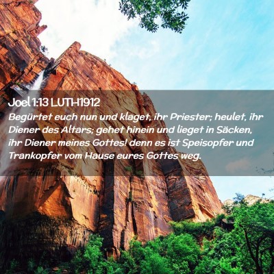 Picture 02 - Joel 1:13 LUTH1912 - Begürtet euch nun und klaget, ihr Priester; - Bible Verse Picture