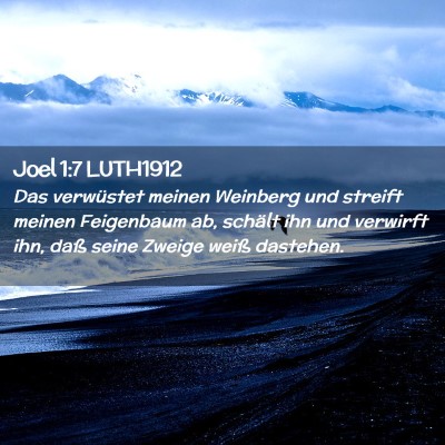 Picture 02 - Joel 1:7 LUTH1912 - Das verwüstet meinen Weinberg und streift meinen - Bible Verse Picture