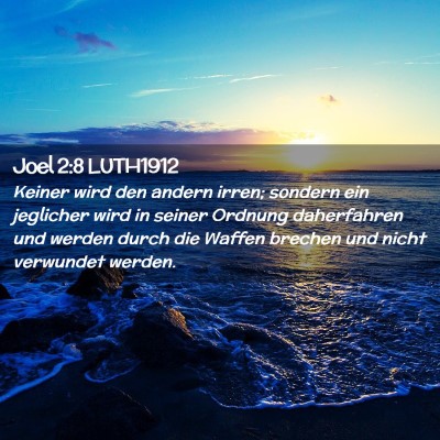 Picture 02 - Joel 2:8 LUTH1912 - Keiner wird den andern irren; sondern ein - Bible Verse Picture