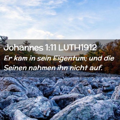 Picture 02 - Johannes 1:11 LUTH1912 - Er kam in sein Eigentum; und die Seinen nahmen - Bible Verse Picture