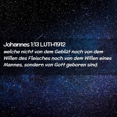 Picture 02 - Johannes 1:13 LUTH1912 - welche nicht von dem Geblüt noch von dem Willen - Bible Verse Picture