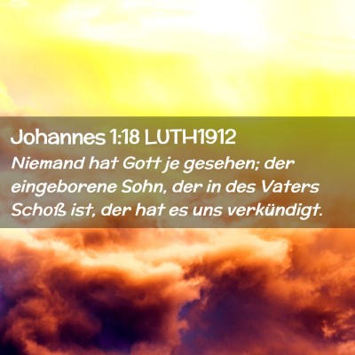 Picture 02 - Johannes 1:18 LUTH1912 - Niemand hat Gott je gesehen; der eingeborene - Bible Verse Picture