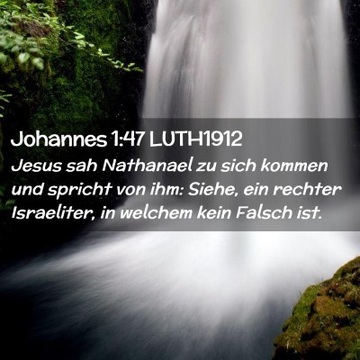 Picture 02 - Johannes 1:47 LUTH1912 - Jesus sah Nathanael zu sich kommen und spricht - Bible Verse Picture