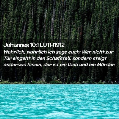 Picture 02 - Johannes 10:1 LUTH1912 - Wahrlich, wahrlich ich sage euch: Wer nicht zur - Bible Verse Picture