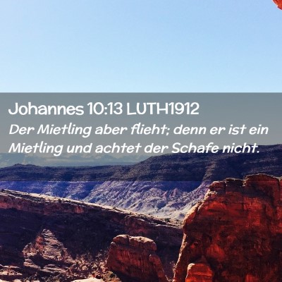 Picture 02 - Johannes 10:13 LUTH1912 - Der Mietling aber flieht; denn er ist ein - Bible Verse Picture