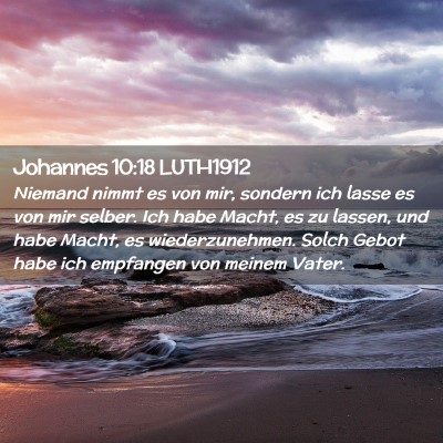 Picture 02 - Johannes 10:18 LUTH1912 - Niemand nimmt es von mir, sondern ich lasse es - Bible Verse Picture