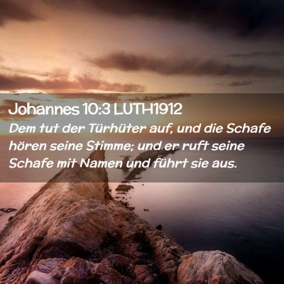Picture 02 - Johannes 10:3 LUTH1912 - Dem tut der Türhüter auf, und die Schafe hören - Bible Verse Picture