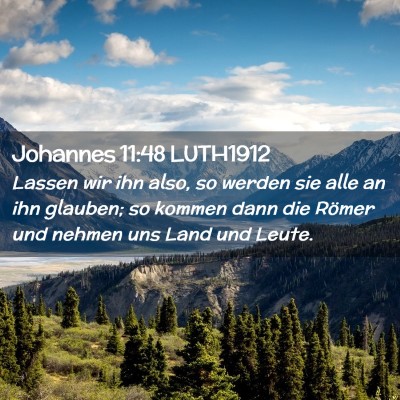 Picture 02 - Johannes 11:48 LUTH1912 - Lassen wir ihn also, so werden sie alle an ihn - Bible Verse Picture