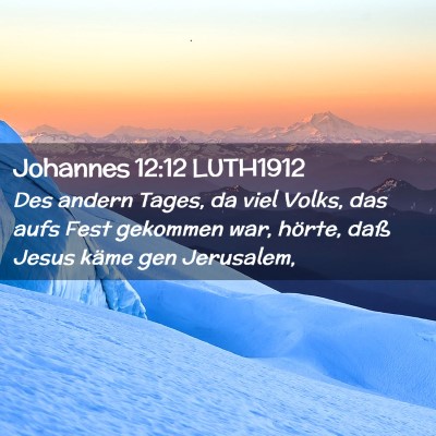 Picture 02 - Johannes 12:12 LUTH1912 - Des andern Tages, da viel Volks, das aufs Fest - Bible Verse Picture