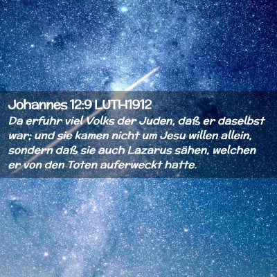 Picture 02 - Johannes 12:9 LUTH1912 - Da erfuhr viel Volks der Juden, daß er daselbst - Bible Verse Picture