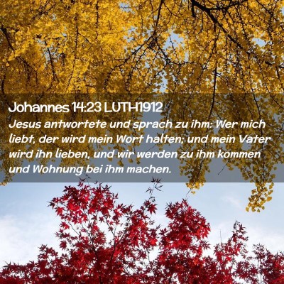 Picture 02 - Johannes 14:23 LUTH1912 - Jesus antwortete und sprach zu ihm: Wer mich - Bible Verse Picture