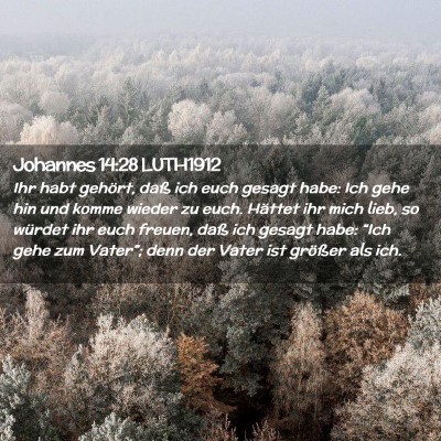 Picture 02 - Johannes 14:28 LUTH1912 - Ihr habt gehört, daß ich euch gesagt habe: Ich - Bible Verse Picture