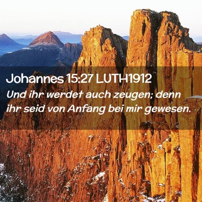 Picture 02 - Johannes 15:27 LUTH1912 - Und ihr werdet auch zeugen; denn ihr seid von - Bible Verse Picture