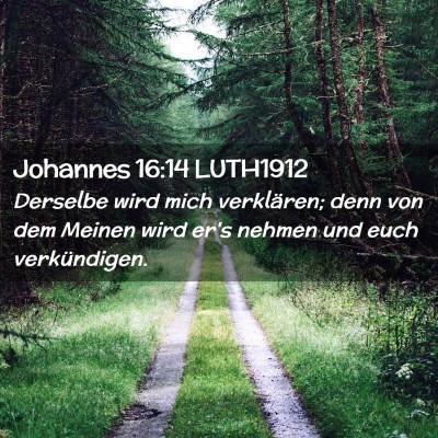 Picture 02 - Johannes 16:14 LUTH1912 - Derselbe wird mich verklären; denn von dem - Bible Verse Picture
