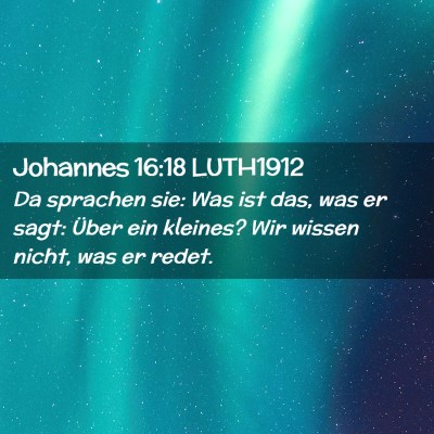 Picture 02 - Johannes 16:18 LUTH1912 - Da sprachen sie: Was ist das, was er sagt: Über - Bible Verse Picture