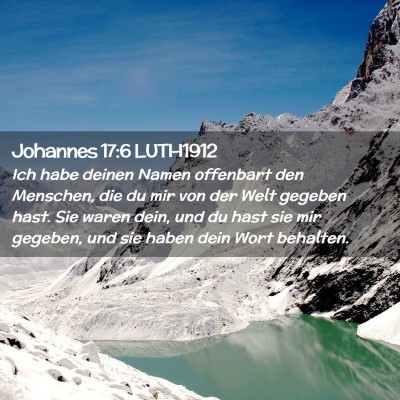 Picture 02 - Johannes 17:6 LUTH1912 - Ich habe deinen Namen offenbart den Menschen, die - Bible Verse Picture