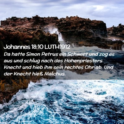 Picture 02 - Johannes 18:10 LUTH1912 - Da hatte Simon Petrus ein Schwert und zog es aus - Bible Verse Picture