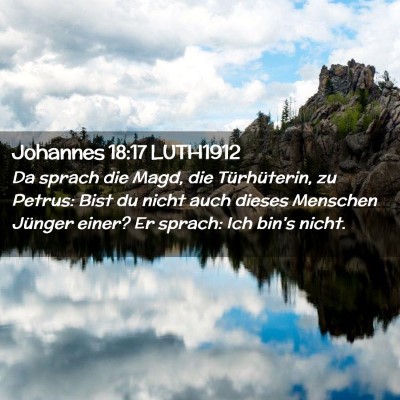 Picture 02 - Johannes 18:17 LUTH1912 - Da sprach die Magd, die Türhüterin, zu Petrus: - Bible Verse Picture