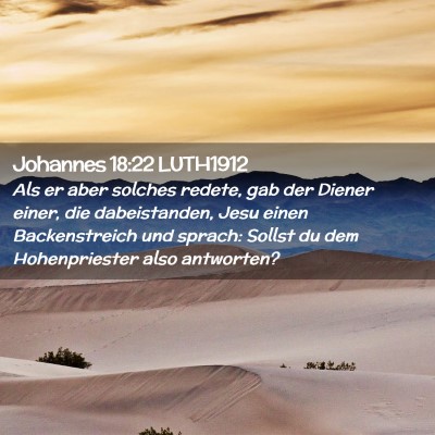 Picture 02 - Johannes 18:22 LUTH1912 - Als er aber solches redete, gab der Diener einer, - Bible Verse Picture