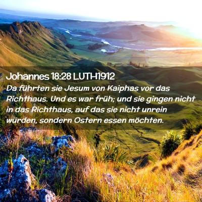 Picture 02 - Johannes 18:28 LUTH1912 - Da führten sie Jesum von Kaiphas vor das - Bible Verse Picture