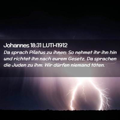Picture 02 - Johannes 18:31 LUTH1912 - Da sprach Pilatus zu ihnen: So nehmet ihr ihn hin - Bible Verse Picture