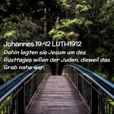 Picture 02 - Johannes 19:42 LUTH1912 - Dahin legten sie Jesum um des Rüsttages willen - Bible Verse Picture