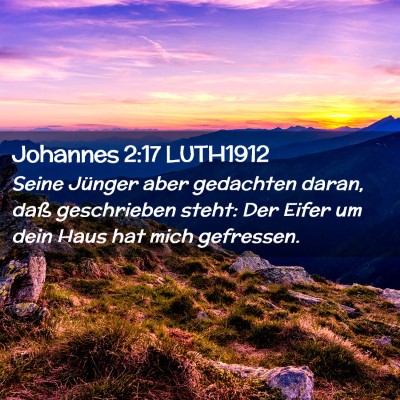 Picture 02 - Johannes 2:17 LUTH1912 - Seine Jünger aber gedachten daran, daß - Bible Verse Picture