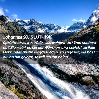 Picture 02 - Johannes 20:15 LUTH1912 - Spricht er zu ihr: Weib, was weinest du? Wen - Bible Verse Picture