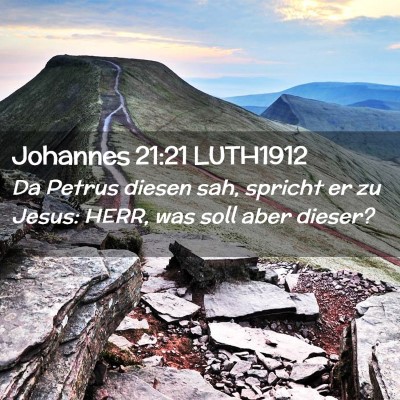 Picture 02 - Johannes 21:21 LUTH1912 - Da Petrus diesen sah, spricht er zu Jesus: HERR, - Bible Verse Picture