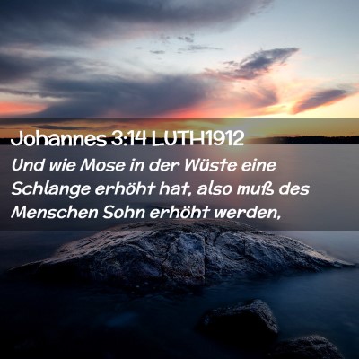 Picture 02 - Johannes 3:14 LUTH1912 - Und wie Mose in der Wüste eine Schlange erhöht - Bible Verse Picture