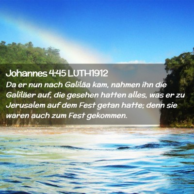 Picture 02 - Johannes 4:45 LUTH1912 - Da er nun nach Galiläa kam, nahmen ihn die - Bible Verse Picture