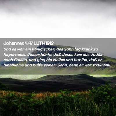 Picture 02 - Johannes 4:47 LUTH1912 - Und es war ein Königischer, des Sohn lag krank - Bible Verse Picture