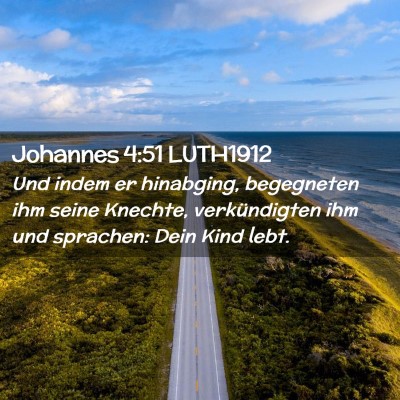 Picture 02 - Johannes 4:51 LUTH1912 - Und indem er hinabging, begegneten ihm seine - Bible Verse Picture