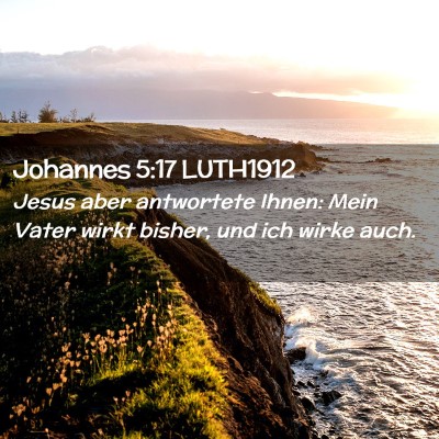 Picture 02 - Johannes 5:17 LUTH1912 - Jesus aber antwortete Ihnen: Mein Vater wirkt - Bible Verse Picture