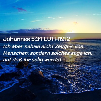 Picture 02 - Johannes 5:34 LUTH1912 - Ich aber nehme nicht Zeugnis von Menschen; - Bible Verse Picture