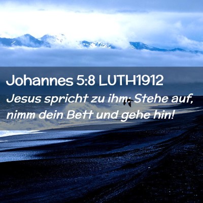 Picture 02 - Johannes 5:8 LUTH1912 - Jesus spricht zu ihm: Stehe auf, nimm dein Bett - Bible Verse Picture