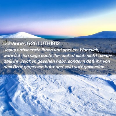 Picture 02 - Johannes 6:26 LUTH1912 - Jesus antwortete ihnen und sprach: Wahrlich, - Bible Verse Picture