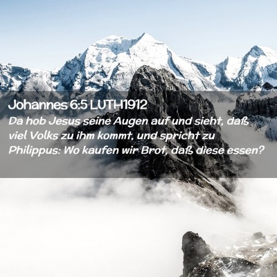 Picture 02 - Johannes 6:5 LUTH1912 - Da hob Jesus seine Augen auf und sieht, daß viel - Bible Verse Picture