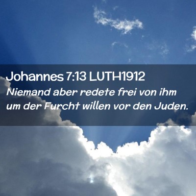 Picture 02 - Johannes 7:13 LUTH1912 - Niemand aber redete frei von ihm um der Furcht - Bible Verse Picture