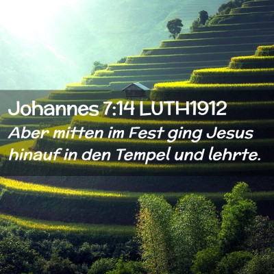 Picture 02 - Johannes 7:14 LUTH1912 - Aber mitten im Fest ging Jesus hinauf in den - Bible Verse Picture