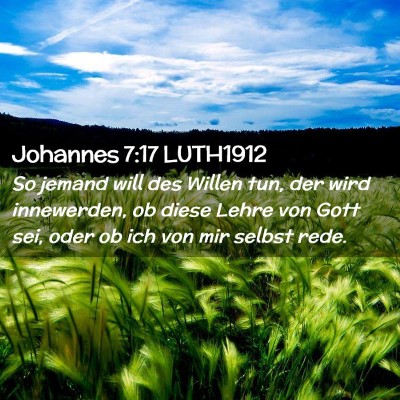 Picture 02 - Johannes 7:17 LUTH1912 - So jemand will des Willen tun, der wird - Bible Verse Picture