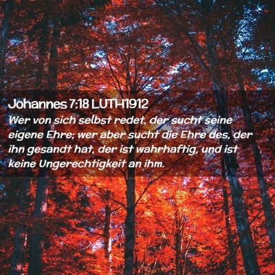 Picture 02 - Johannes 7:18 LUTH1912 - Wer von sich selbst redet, der sucht seine eigene - Bible Verse Picture