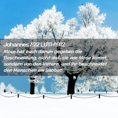 Picture 02 - Johannes 7:22 LUTH1912 - Mose hat euch darum gegeben die Beschneidung, - Bible Verse Picture