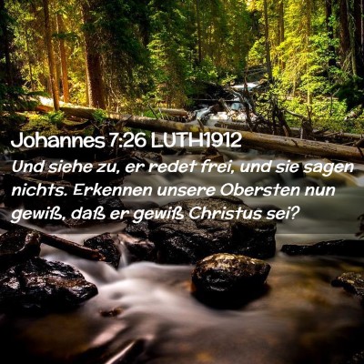 Picture 02 - Johannes 7:26 LUTH1912 - Und siehe zu, er redet frei, und sie sagen - Bible Verse Picture