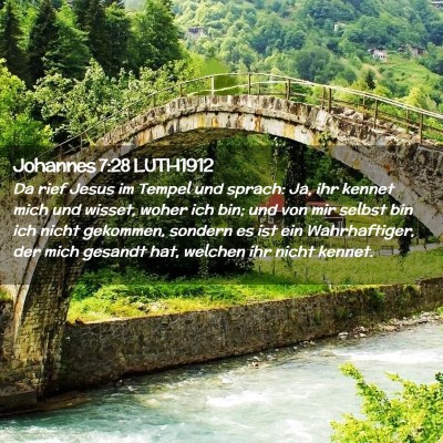 Picture 02 - Johannes 7:28 LUTH1912 - Da rief Jesus im Tempel und sprach: Ja, ihr - Bible Verse Picture