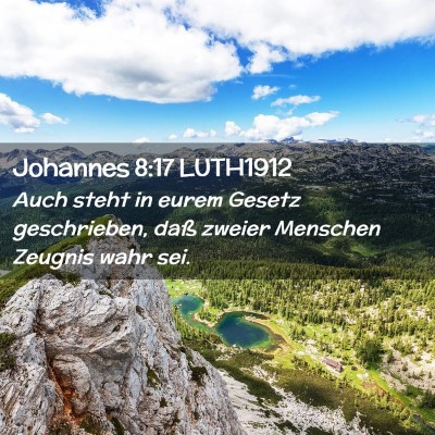 Picture 02 - Johannes 8:17 LUTH1912 - Auch steht in eurem Gesetz geschrieben, daß - Bible Verse Picture