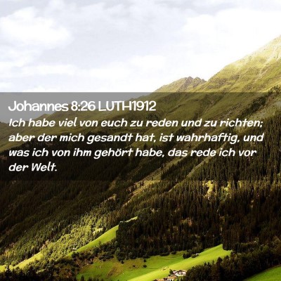 Picture 02 - Johannes 8:26 LUTH1912 - Ich habe viel von euch zu reden und zu richten; - Bible Verse Picture