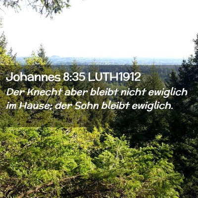 Picture 02 - Johannes 8:35 LUTH1912 - Der Knecht aber bleibt nicht ewiglich im Hause; - Bible Verse Picture
