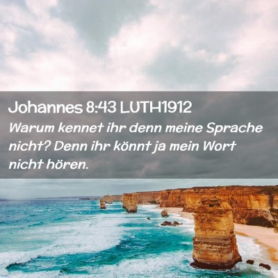 Picture 02 - Johannes 8:43 LUTH1912 - Warum kennet ihr denn meine Sprache nicht? Denn - Bible Verse Picture